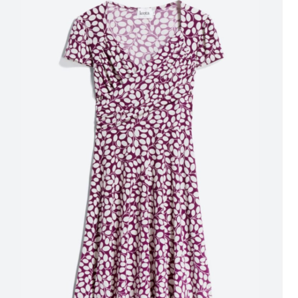 Leota Lula Dress Petite XS - purple and white